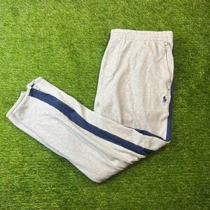 Polo Ralph Lauren grey sweatpants with blue stripe and embroidered logo XXL